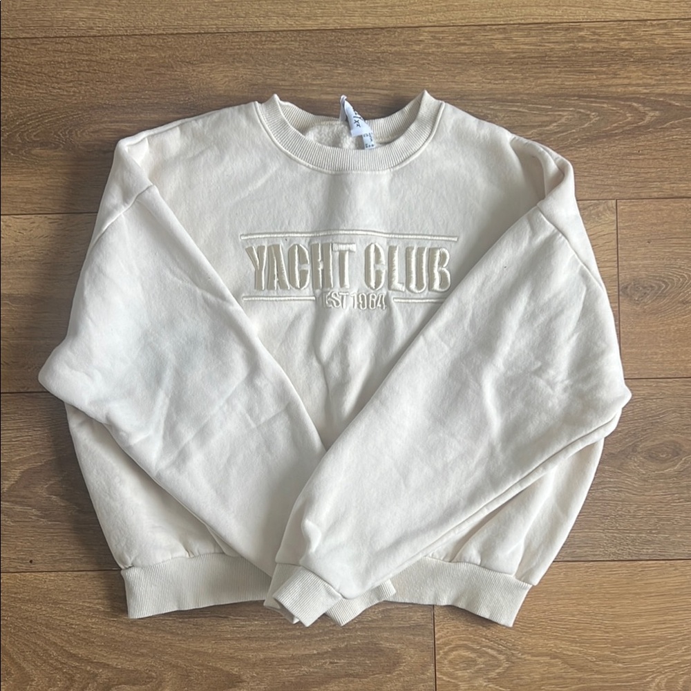 Princess Polly Cream Crew Neck Sweater